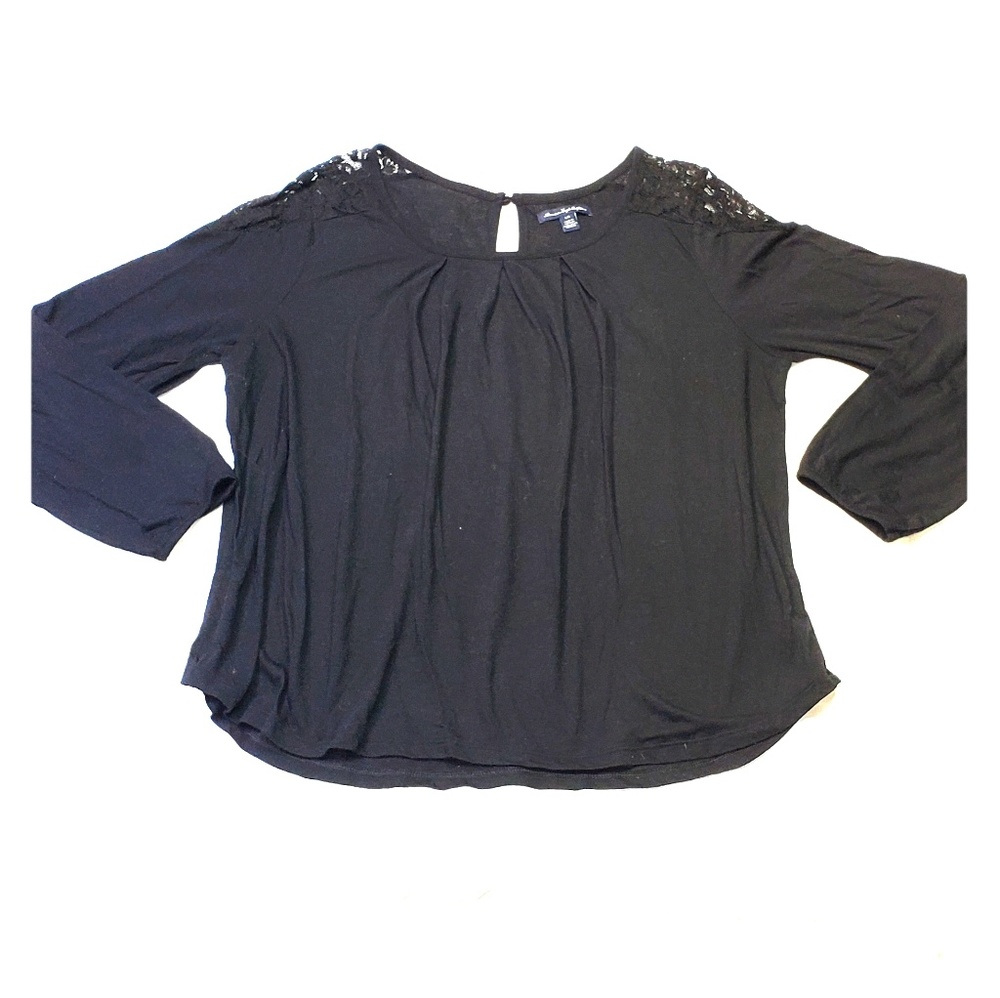Black AE long sleeve with lace shoulders